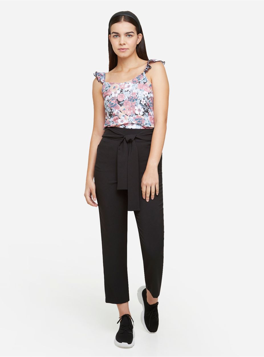 mujer - pantalones mujer 4 Paper bag Negro – sevenecuador
